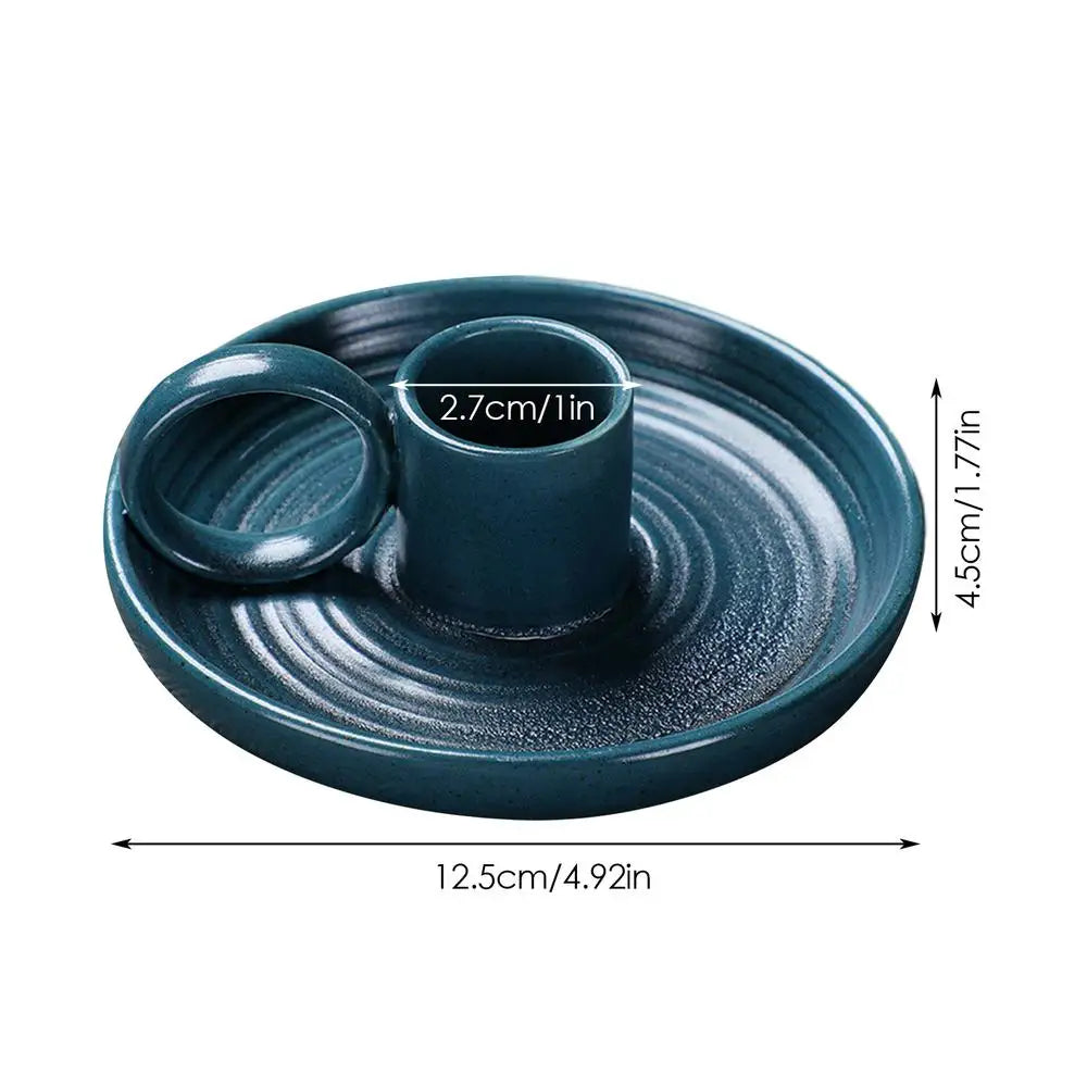 Sage Holder Ceramic Incense Burner Holder Stick Decorative Ash Catcher Tray Candle Holder Incense Burner Stick Holder Plate